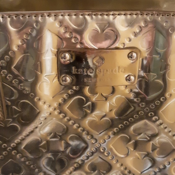 Kate Spade New York Gold Patent Leather Tote Bag. - Picture 8 of 15